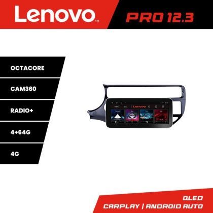 Navigatie Kia Rio K-504 Lenovo PRO 4+64 12.3 inch qled android 4G DSP gps internet  8Core