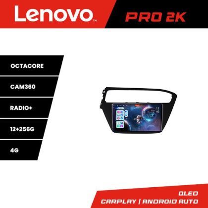 Navigatie Hyundai I20 2014-2019 Lenovo 8 core QLED 2K 12+256 360 Android Waze USB Navigatie Internet Youtube Radio