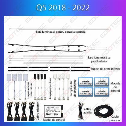 Lumini Ambientale NIGHTVIBE  Audi Q5 2018-2025 set complet control telefon sau sistem original
