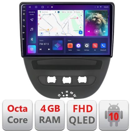Navigatie Citroen C1 Peugeot 107 Toyota Aygo 2005-2014 Android radio gps internet 4+64 carplay android auto KIT-C1+EDT-E310v3 v1