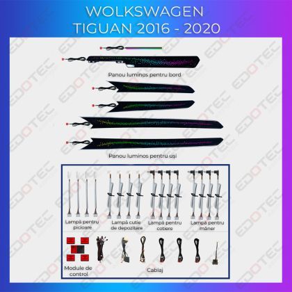 Lumini Ambientale NIGHTVIBE VW Tiguan 2016-2021 trimuri control telefon sau sistem original