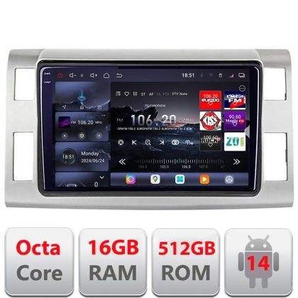 Navigatie Toyota Estima intre anii 2006-2013 Android radio gps internet 8 core QLED 2K 16+512GB 360 Edotec
