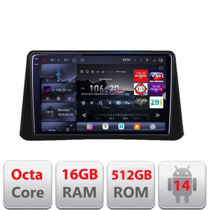 Navigatie Opel Mokka 2012-2016 Edotec Kit-MOKKA1 8 core QLED 2K 16+512GB 360 Android Waze USB Navigatie Internet Youtube Radio