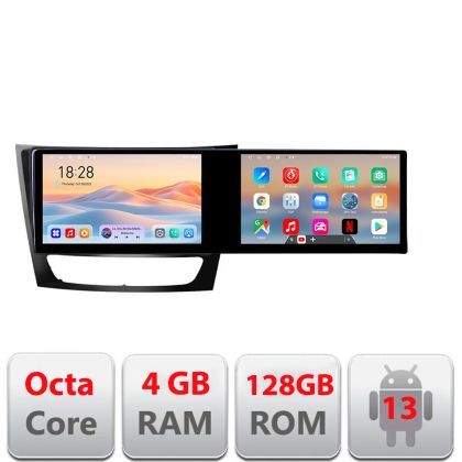 Navigatie Mercedes W211 W219 Kit-090 Edotec 2 ecrane  8 core 4+128 21.6 inch Incell android Wifi 5Ghz gps internet  Cor