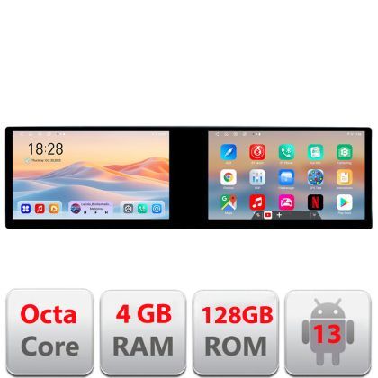 Navigatie universala KIT-2din-2 Edotec 2 ecrane  8 core 4+128 21.6 inch Incell android Wifi 5Ghz gps internet  C