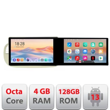 Navigatie Fiat 500 2007-2015 Edotec 2 ecrane  8 core 4+128 21.6 inch Incell android Wifi 5Ghz gps internet