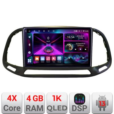 Navigatie Fiat Doblo 2015-2018 A-DOBLO15  4+64 InCell Display 1K Android Waze USB Navigatie Internet Youtube Radio