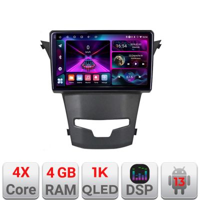 Navigatie Ssangyong Korando 2014-2019 A-1159  4+64 InCell Display 1K Android Waze USB Navigatie Internet Youtube Radio