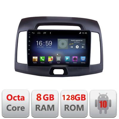 Navigatie Hyundai Elantra 2009 F-2009 Octa Core cu Android Radio Bluetooth Internet GPS WIFI DSP 8+128GB 4G
