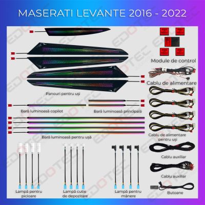 Lumini ambientale Maserati Levante 2016-2022 set complet control telefon sau sistem original