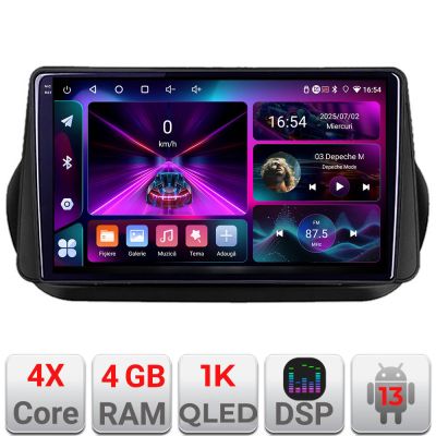 Navigatie Peugeot Bipper, CitroenNemo, Fiat Qubo 2008-2017 Android radio gps internet 4+64 InCell Display 1K Kit-bipper+EDT-E210-RK V2