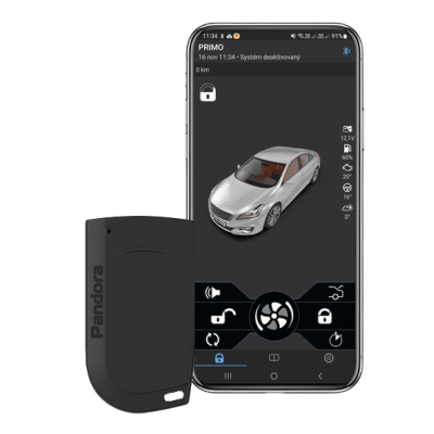Alarma auto pe cheie Pandora Primo cu 2 tag-uri bluetooth 5.0, aplicatie PANDORA BT, senzor de temperatura