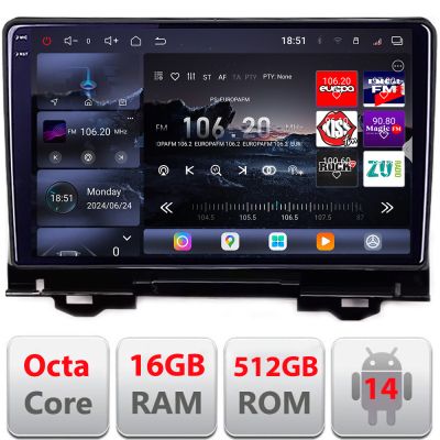 Navigatie Honda HR-V 2022- Qled 2K Octa Core 12+256GB LTE 4G DSP Wifi 5Ghz android auto carplay radio gps internet kit-hr-v2022+EDT-E810-2K