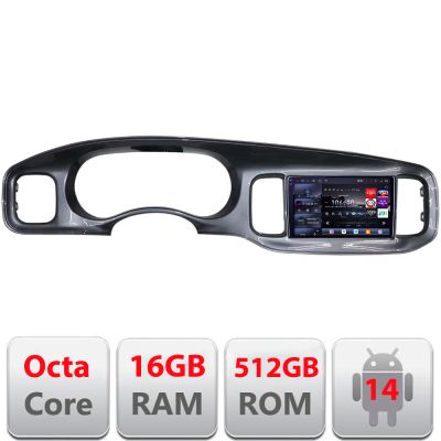 Navigatie Dodge Charger 2011-2014  Qled 2K Octa Core 12+256GB LTE 4G DSP Wifi 5Ghz android auto carplay radio gps internet kit-charger+EDT-E809-2K