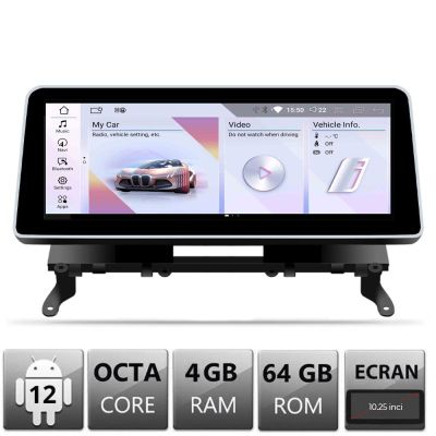 Navigatie BMW X3 X4 F25 F26 2010-2011 cu ecran CIC Android ecran 10.25" 4+64 4G BT