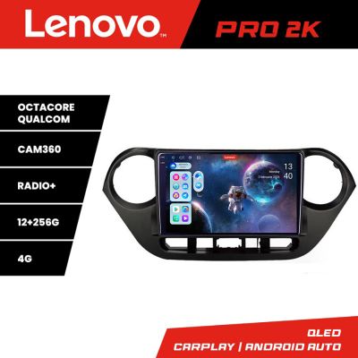 Navigatie Hyundai I10 2013-2019 Lenovo Kit-HY38 8 core QLED 2K 12+256 360 Android Waze USB Navigatie Internet Youtube Radio