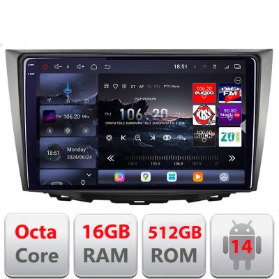 Navigatie Suzuki Kizashi 2009-2015 Edotec Kit-KIZASHI 8 core QLED 2K 12+256GB 360 Android Waze USB Navigatie Internet Youtube Radio