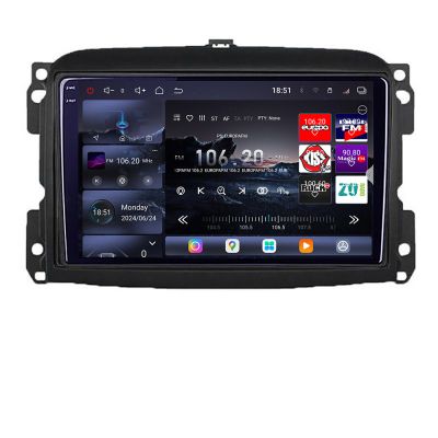 Navigatie Fiat 500 2015-2021 Edotec Kit-500new 8 core QLED 2K 12+256GB 360 Android Waze USB Navigatie Internet Youtube Radio
