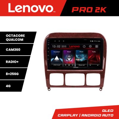 Navigatie Mercedes Clasa S 1998-2005 Lenovo Kit-220 8 core QLED 2K 8+256 360 Android Waze USB Navigatie Internet Youtube Radio