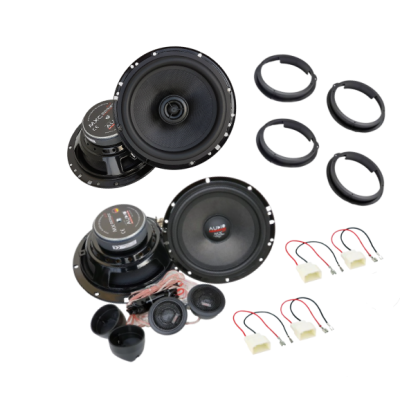 Pachet cu 2 difuzoare componente si 2 difuzoare coaxiale dedicate Ford C-Max, cu inele si cablaj plug and play