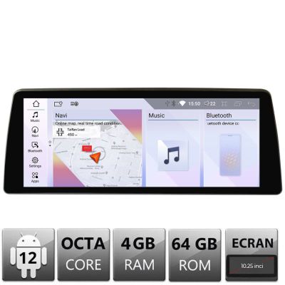 Navigatie BMW Seria 5 E60 2006-2012 cu ecran CIC Android ecran 10.25" 4+64 4G BT