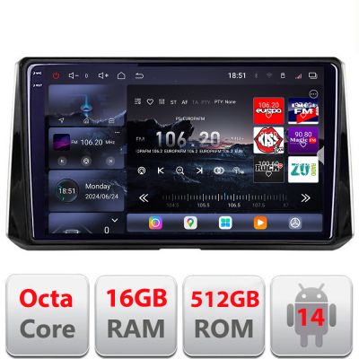 Navigatie Toyota Corolla 2019- Edotec Kit-388-levin 8 core QLED 2K 12+256GB 360 Android Waze USB Navigatie Internet Youtube Radio