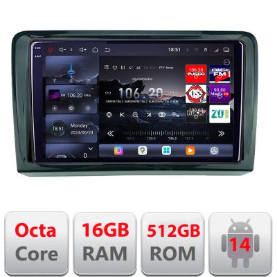 Navigatie VW PQB Edotec Kit-VW 8 core QLED 2K 12+256GB 360 Android Waze USB Navigatie Internet Youtube Radio v2
