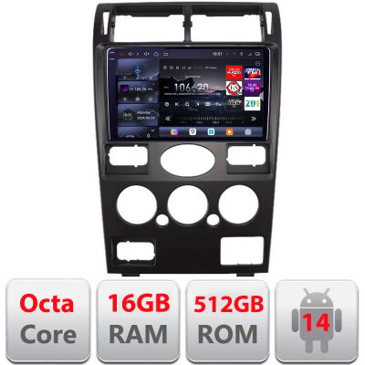 Navigatie Ford Mondeo 2004-2007 Qled 2K Octa Core 12+256GB LTE 4G DSP Wifi 5Ghz android auto carplay radio gps internet kit-mondeo2001+EDT-E809-2K