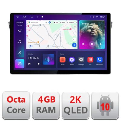 Navigatie dedicata Fiat 500 2015-2021 N-500new Edonav ecran 13" 2K 4+32 Android Waze USB Navigatie 4G 360 Toslink Youtube Radi