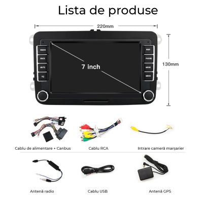 Navigație Volkswagen Tiguan Touran Seat Altea XL, 7 inci, 2003 - 2017