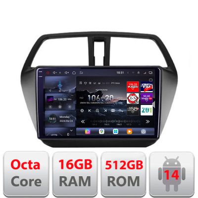 Navigatie Suzuki S-Cross 2013-2020 Edotec Kit-337 8 core QLED 2K 12+256GB 360 Android Waze USB Navigatie Internet Youtube Radio