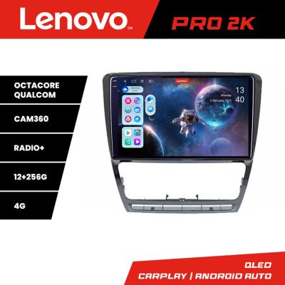 Navigatie Skoda Octavia 2 2005-2013 Lenovo Kit-005 8 core QLED 2K 12+256 360 Android Waze USB Navigatie Internet Youtube Radio