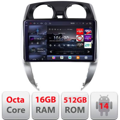 Navigatie Nisan Note 2012-2019 Android radio gps internet 8 core QLED 2K 12+256GB 360 Edotec