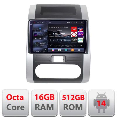 Navigatie Nissan X-Trail 2007-2013 Edotec Kit-001 8 core QLED 2K 12+256GB 360 Android Waze USB Navigatie Internet Youtube Radio