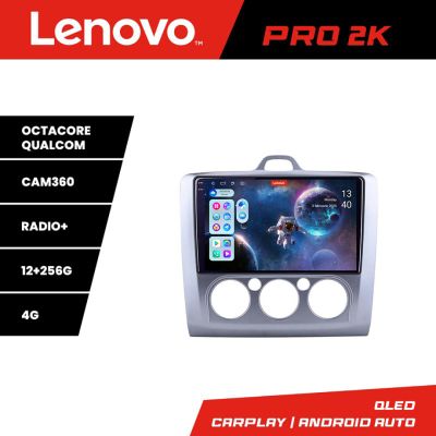 Navigatie Ford Focus 2 Manual Lenovo Kit-140-manual 8 core QLED 2K 12+256 360 Android Waze USB Navigatie Internet Youtube Radio