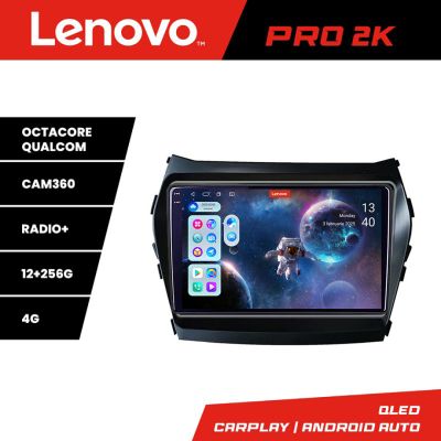 Navigatie Hyundai Santa Fe IX45 2012-2017 Lenovo Kit-209 8 core QLED 2K 12+256 360 Android Waze USB Navigatie Internet Youtube Radio