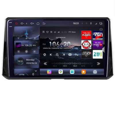 Navigatie Toyota Corolla/Auris 2018- Edotec Kit-388 8 core QLED 2K 12+256GB 360 Android Waze USB Navigatie Internet Youtube Radio