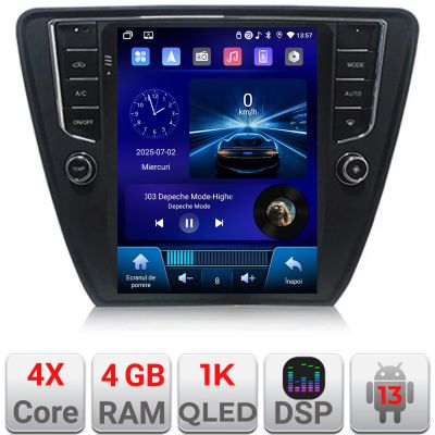 Navigatie Skoda Octavia 3,Qled 9.7",Quad core 4Gb RAM,64Gb Hdd,4G,DSP,Carplay,Bluetooth