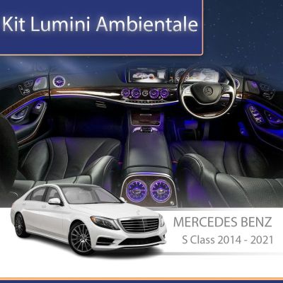 Lumini ambientale Mercedes S W222 masini cu lumini cu o culoare de fabrica set complet control din telefon sau sistemul original
