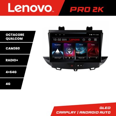 Navigatie Opel Grandland X Crossland X 2016-2020 Lenovo Qled 2K Octa Core 4+64 360 DSP carplay android auto radio gps internet Kit-+PRO-2K-9-4+64