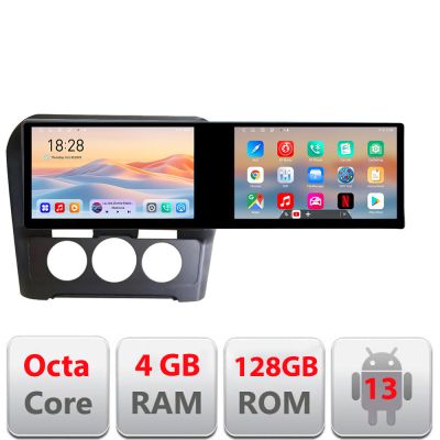 Navigatie Citroen C4 cu clima manuala 2015-2018 Kit-C4-AC Edotec 2 ecrane  8 core 4+128 21.6 inch Incell android Wifi 5Ghz gps internet et GPS W