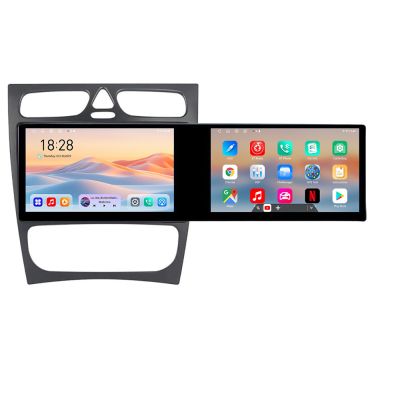Navigatie Mercedes C W203 2000-2004 Kit-clk Edotec 2 ecrane  8 core 4+128 21.6 inch Incell android Wifi 5Ghz gps internet  Q