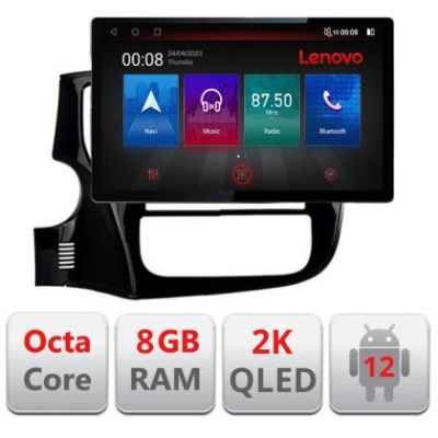 Navigatie Mitsubishi Outlander 2014- N-1230 ecran 13" 2K 8+128 Android Waze USB Navigatie 4G 360 Toslink Youtub