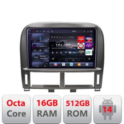 Navigatie Lexus LS 1999-2006 Edotec Kit- LS-99 8 core QLED 2K 16+512GB 360 Android Waze USB Navigatie Internet Youtube Radio