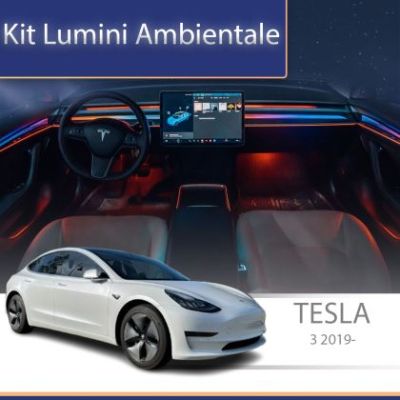 Lumini ambientale Tesla Model 3 2019-2020 set complet control telefon