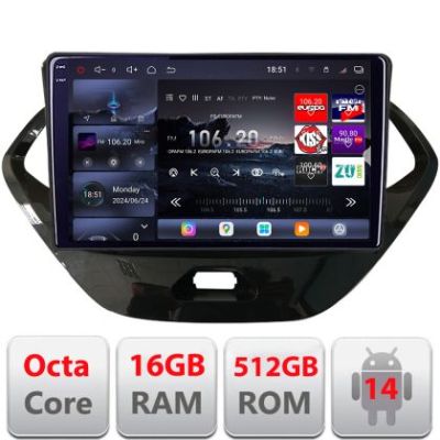 Navigatie Ford KA 2015-2020 Android radio gps internet 8 core QLED 2K 16+512GB 360 Edotec