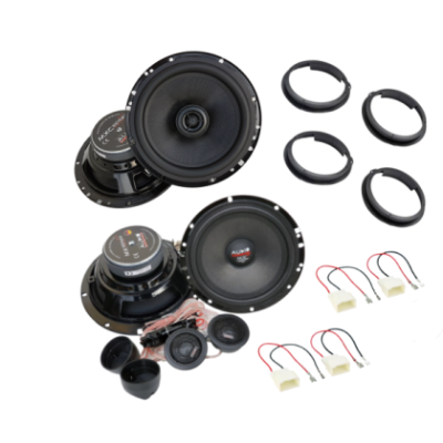 Pachet cu 2 difuzoare componente si 2 difuzoare coaxiale dedicate Ford C-Max, cu inele si cablaj plug and play