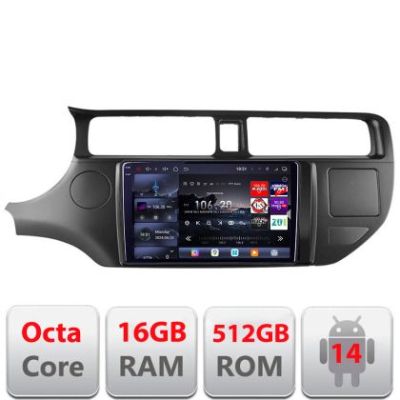Navigatie Kia Rio 2011-2013 Edotec Kit-204 8 core QLED 2K 16+512GB 360 Android Waze USB Navigatie Internet Youtube Radio