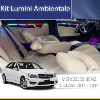 Lumini Ambientale Mercedes Benz W204 set complet cu trimuri control telefon sau sistem original