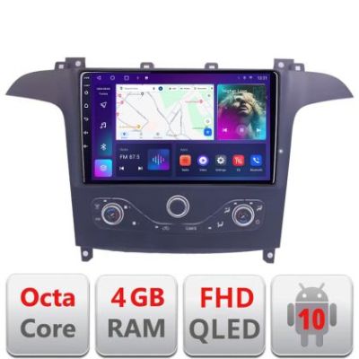 Navigatie Ford S-max 2006-2014 dedicata Android QLED octa core 4+64 4G DSP FHD carplay android auto radio gps internet Android KIT-smax-navi+EDT-E309v3